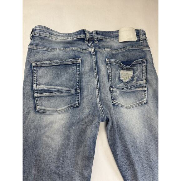 Switch Remarkable Stacked Jeans Streetwear Distressed Slim Taper Fit Paint 40*34 - Picture 8 of 9